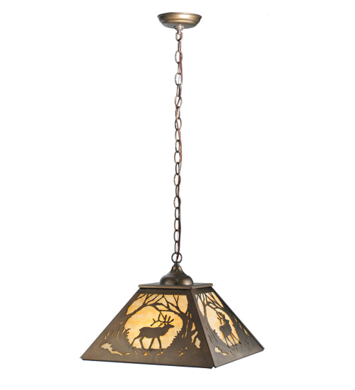 Meyda Tiffany Elk At Dawn 51426 Pendant Light - Antique