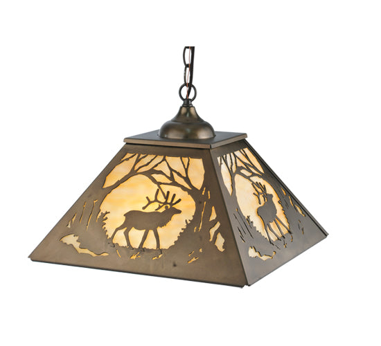 Meyda Tiffany Elk At Dawn 51426 Pendant Light - Antique