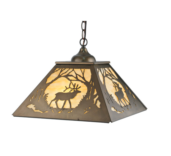 Meyda Tiffany Elk At Dawn 51426 Pendant Light - Antique