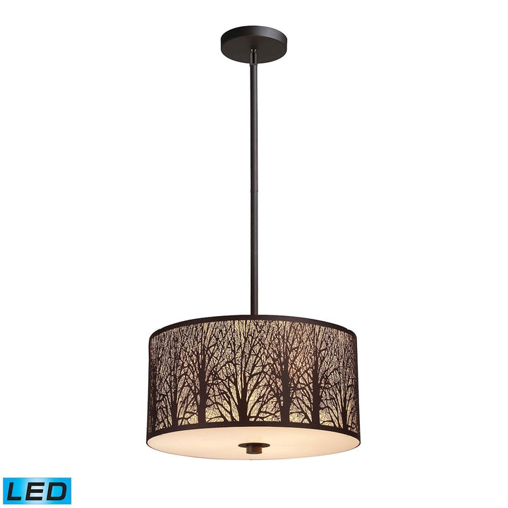 Elk Woodland Sunrise 31074/3-LED Pendant Light - Aged Bronze