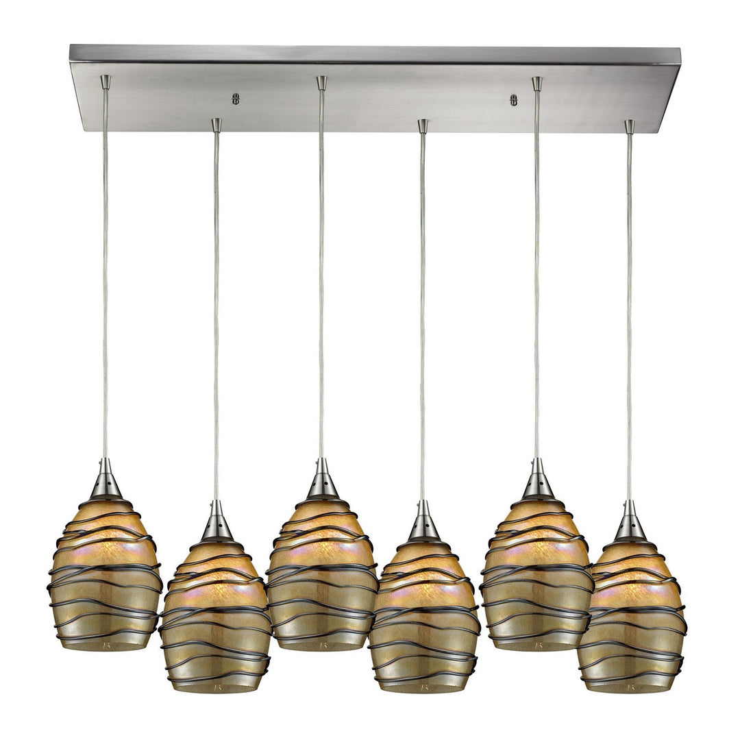 Elk Vines 31142/6RC Pendant Light - Satin Nickel