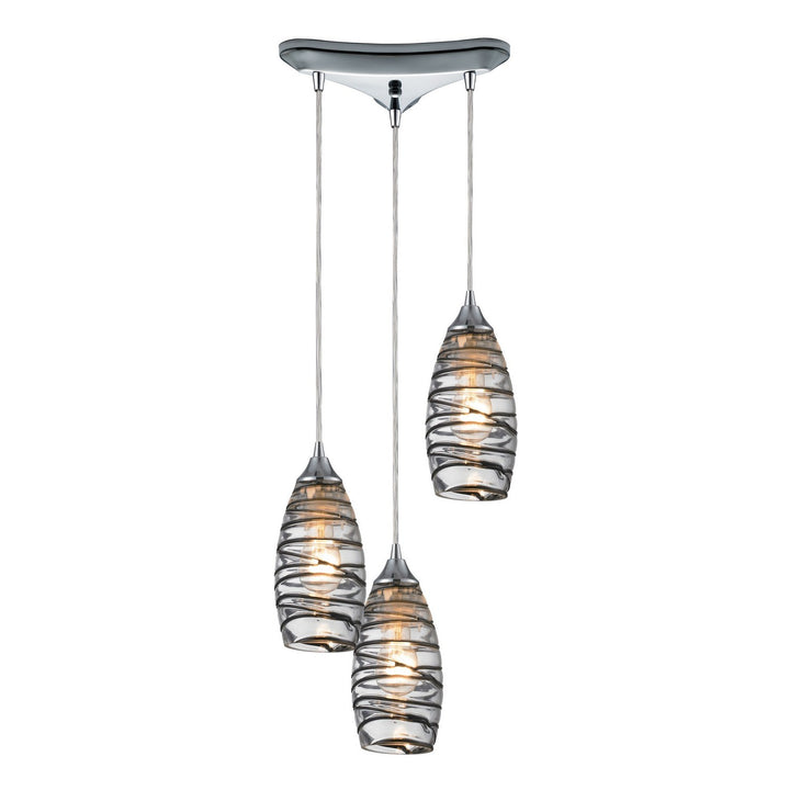 Elk Twister 31338/3VINW Pendant Light - Polished Chrome