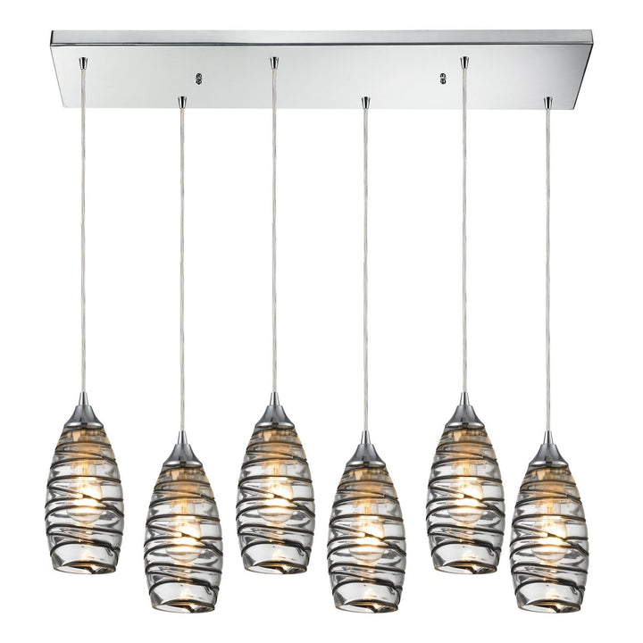 Elk Twister 31338/6RC-VINW Pendant Light - Polished Chrome