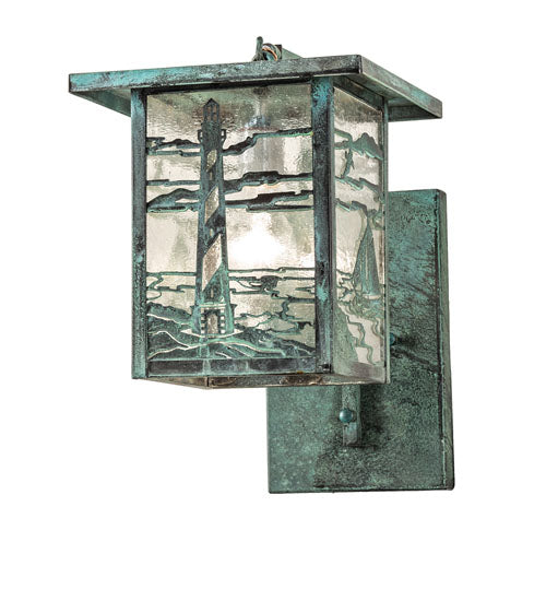 Meyda Tiffany Lighting 51472 Hyde Park One Light Wall Sconce Outdoor Pewter, Nickel, Silver