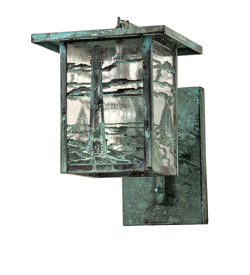 Meyda Tiffany Lighting 51472 Hyde Park One Light Wall Sconce Outdoor Pewter, Nickel, Silver