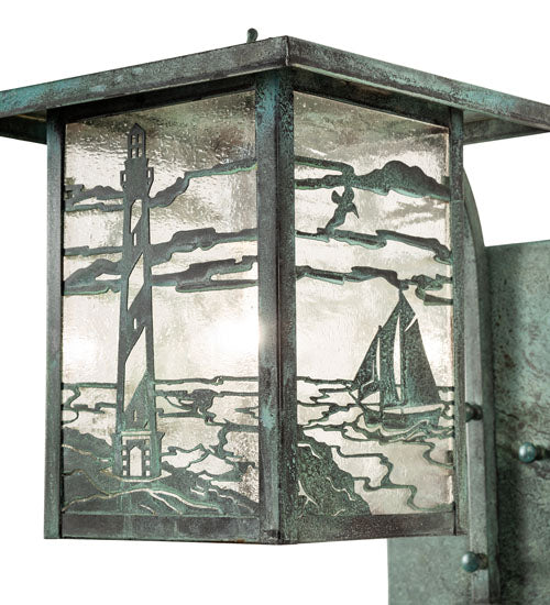 Meyda Tiffany Lighting 51472 Hyde Park One Light Wall Sconce Outdoor Pewter, Nickel, Silver