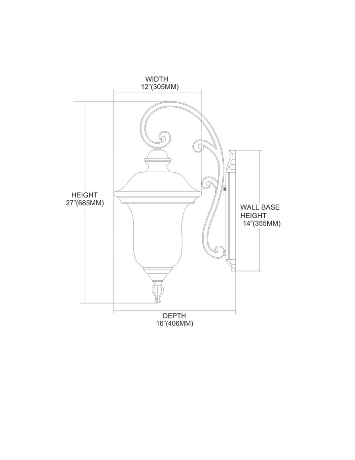 Elk Lighting 45022/3  Lafayette Outdoor Regal Bronze