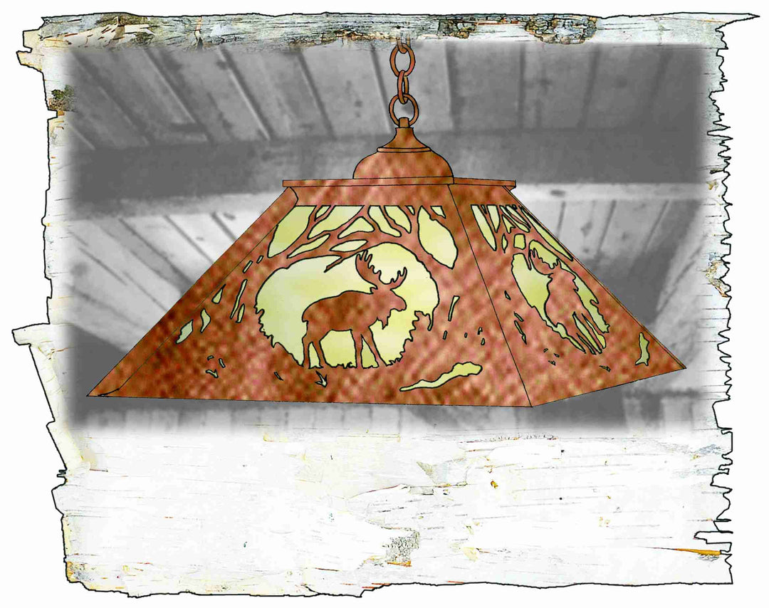 Meyda Tiffany Moose At Dawn 51491 Pendant Light - Antique