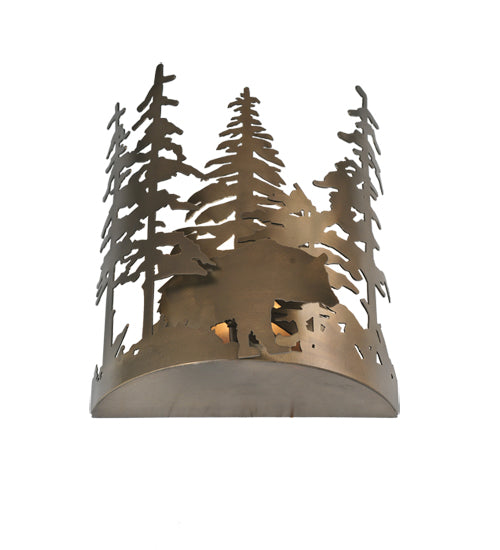 Meyda Tiffany Bear Through The Trees 51493 Wall Light - Antique Copper