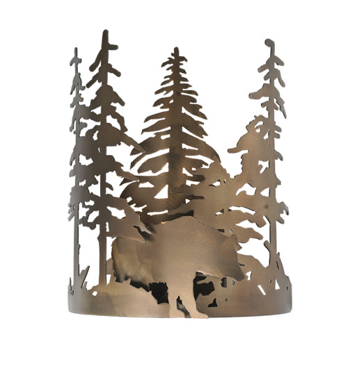 Meyda Tiffany Bear Through The Trees 51493 Wall Light - Antique Copper