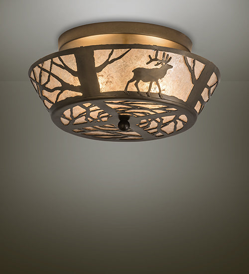 Meyda Tiffany Elk On The Loose 51495 Ceiling Light - Antique Copper