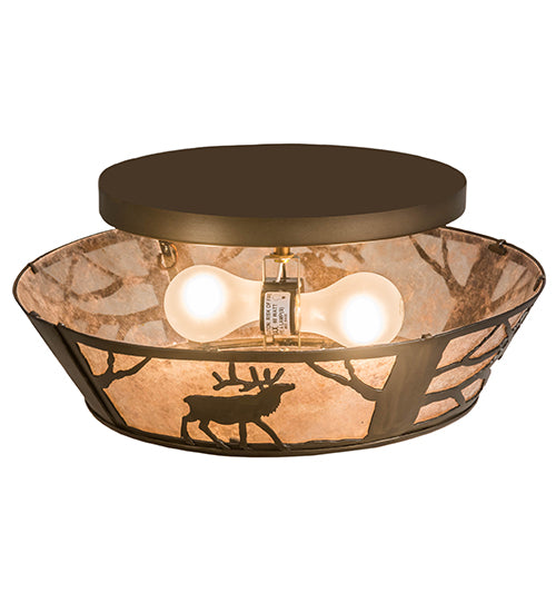 Meyda Tiffany Elk On The Loose 51495 Ceiling Light - Antique Copper