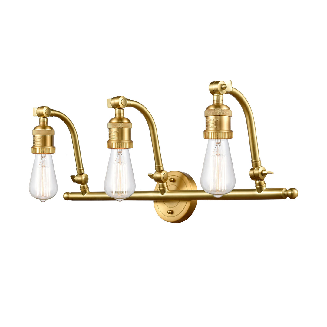 Innovations Franklin Restoration 515-3W-SG-LED Bath Vanity Light 26 in. wide - Satin Gold