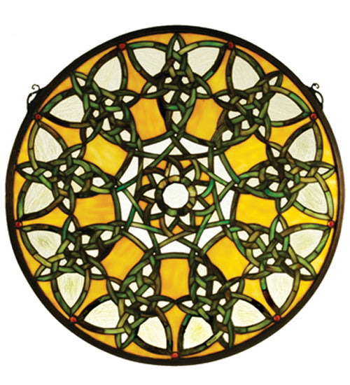 Meyda Tiffany Lighting 51531 Knotwork Trance Medallion Window Mirror Bronze / Dark