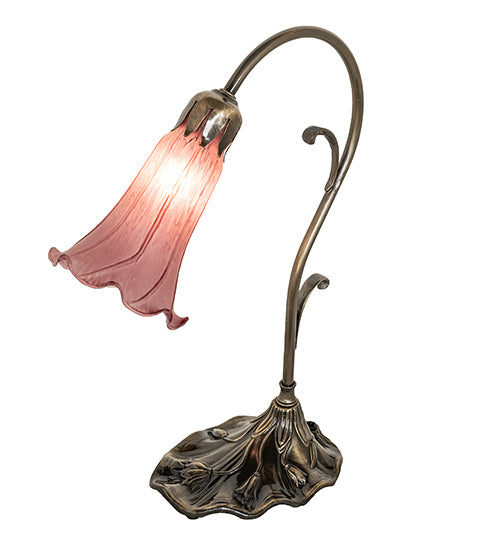 Meyda Tiffany Lighting 51594 Lavender One Light Mini Lamp Lamp Brass - Antique