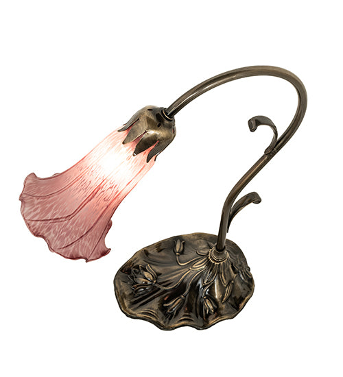 Meyda Tiffany Lighting 51594 Lavender One Light Mini Lamp Lamp Brass - Antique