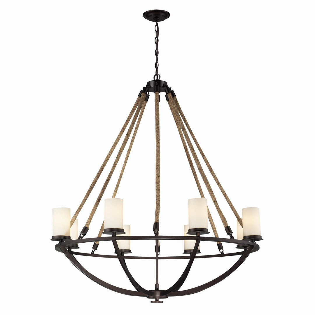 Elk Natural Rope 63043-8 Chandelier Light - Aged Bronze
