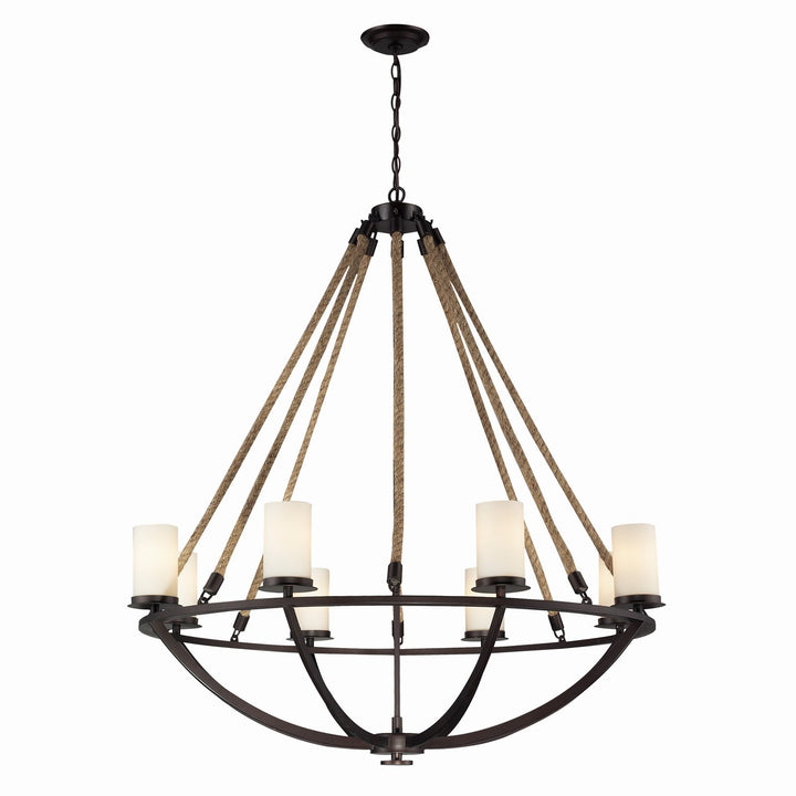 Elk Natural Rope 63043-8 Chandelier Light - Aged Bronze