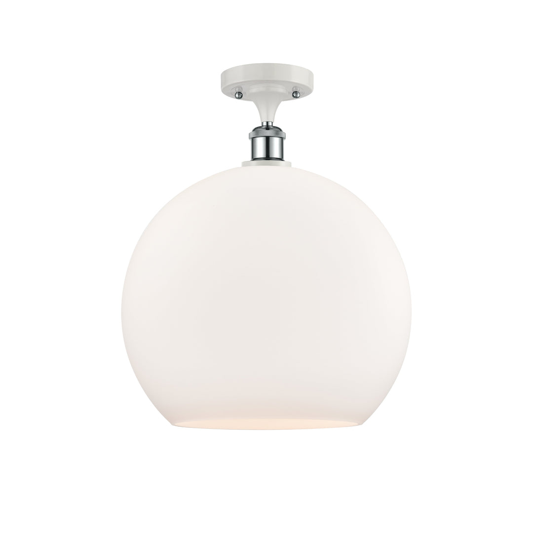 Innovations Ballston 516-1C-WPC-G121-14-LED Ceiling Light - White and Polished Chrome