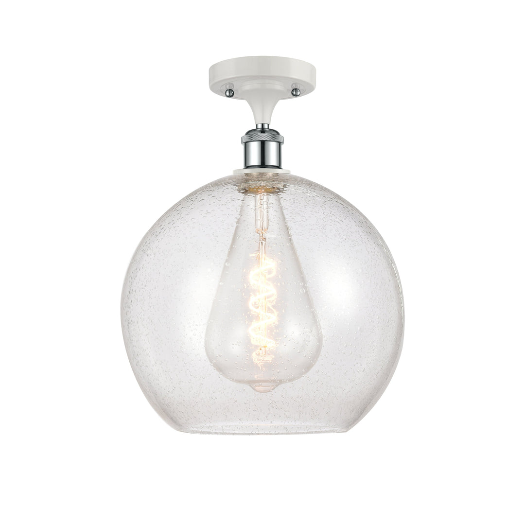 Innovations Ballston 516-1C-WPC-G124-12-LED Ceiling Light - White and Polished Chrome