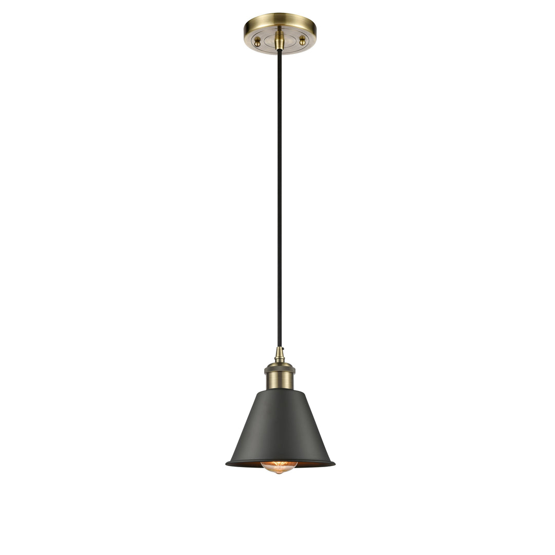 Innovations Ballston 516-1P-AB-M8-BK Pendant Light - Antique Brass