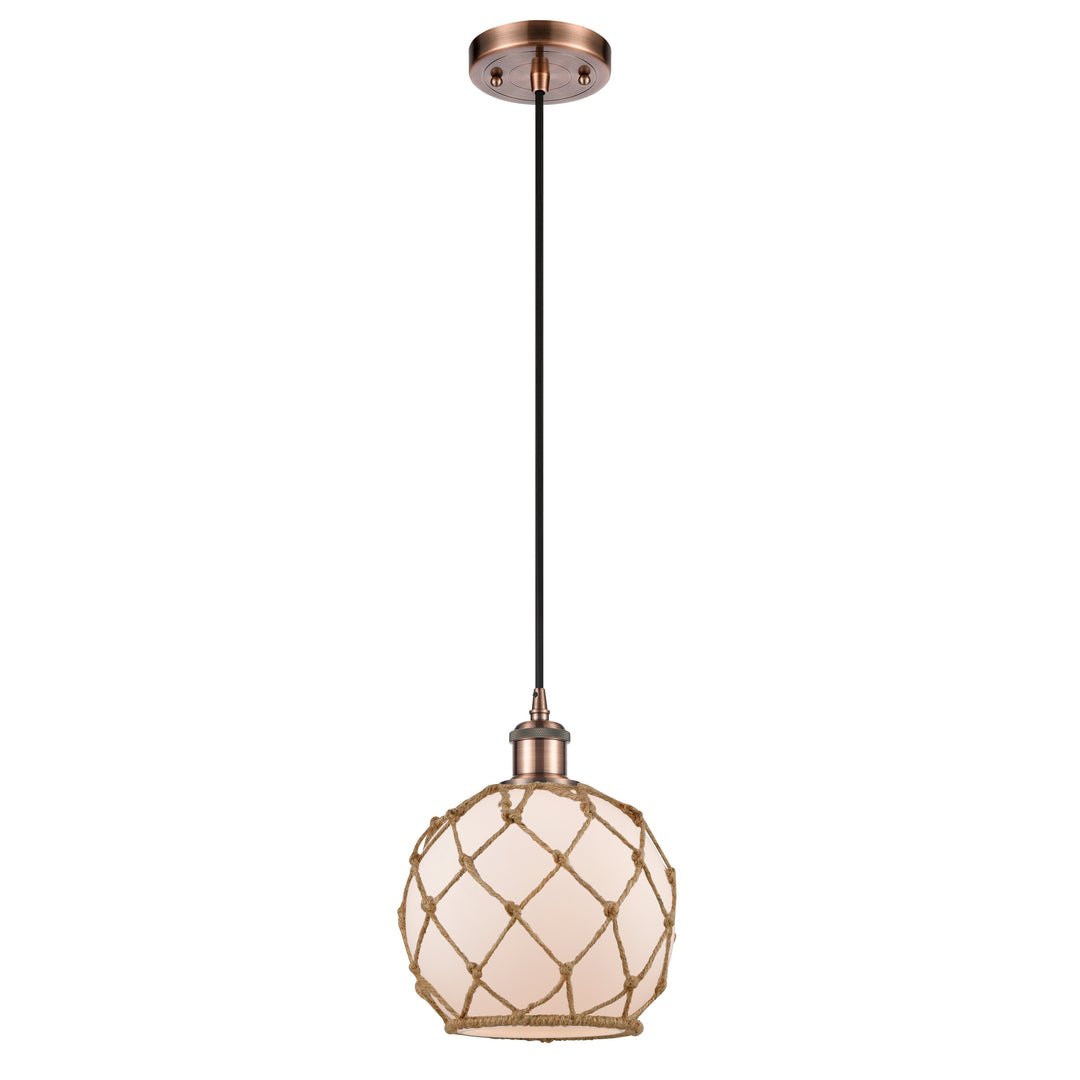 Innovations Ballston 516-1P-AC-G121-8RB Pendant Light - Antique Copper