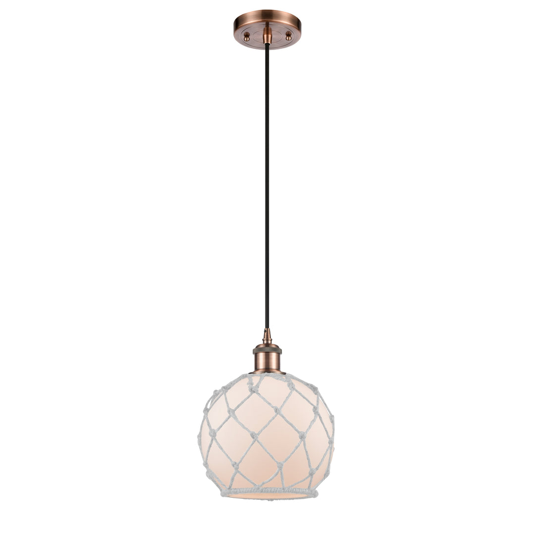 Innovations Ballston 516-1P-AC-G121-8RW Pendant Light - Antique Copper