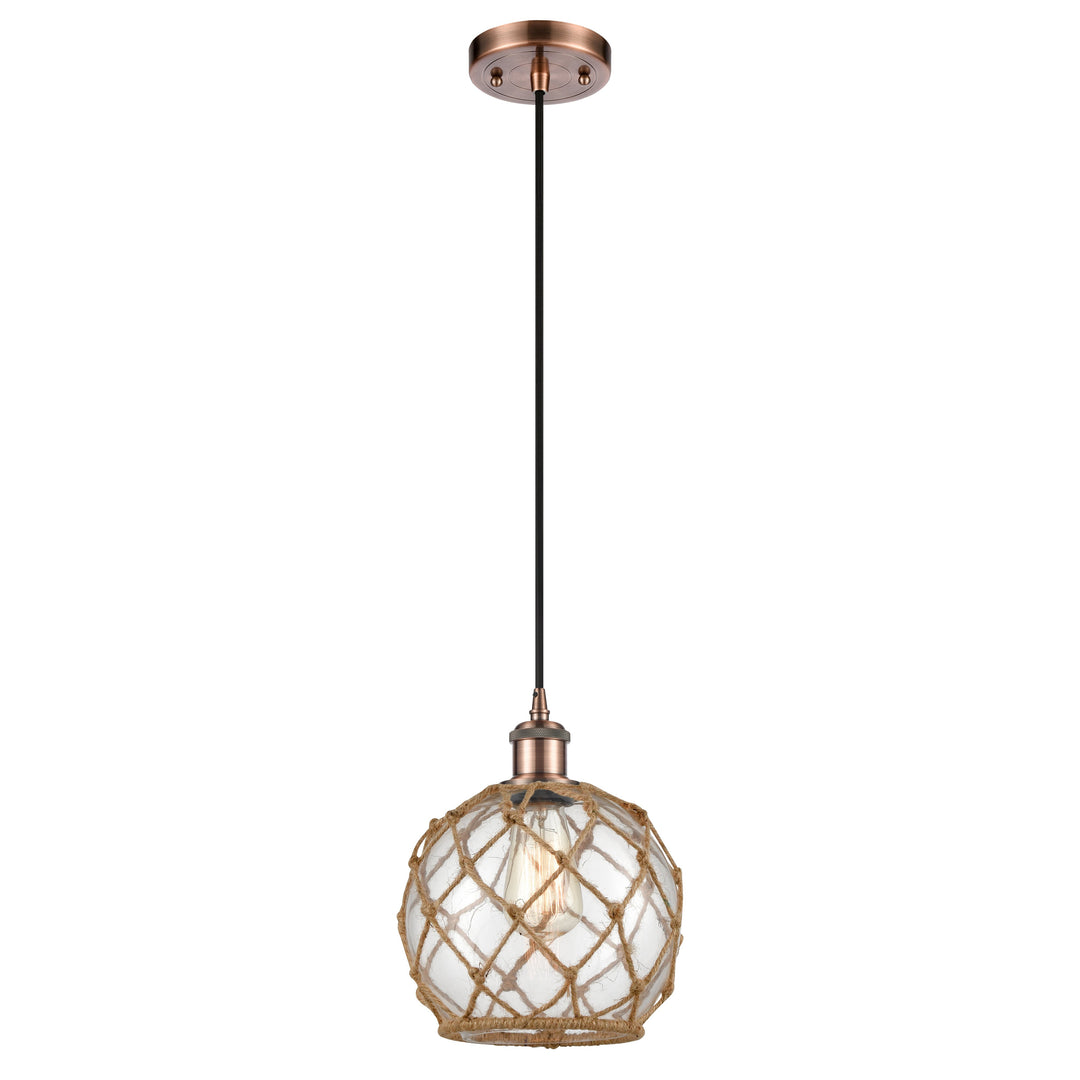 Innovations Ballston 516-1P-AC-G122-8RB Pendant Light - Antique Copper