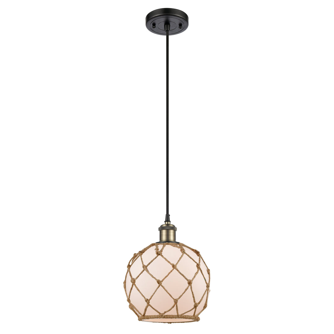 Innovations Ballston 516-1P-BAB-G121-8RB Pendant Light - Black Antique Brass