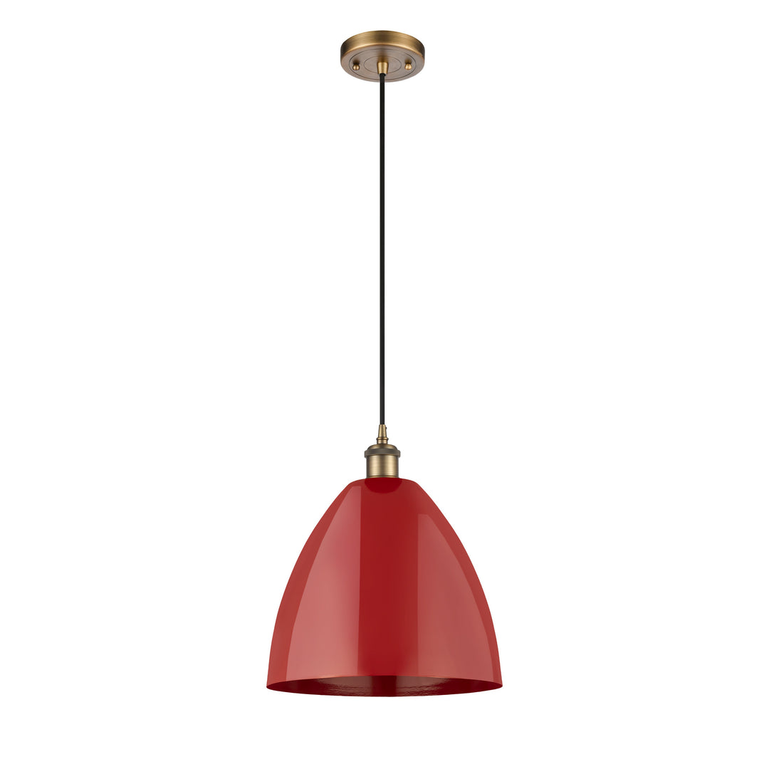 Innovations Ballston 516-1P-BB-MBD-12-RD-LED Pendant Light - Brushed Brass
