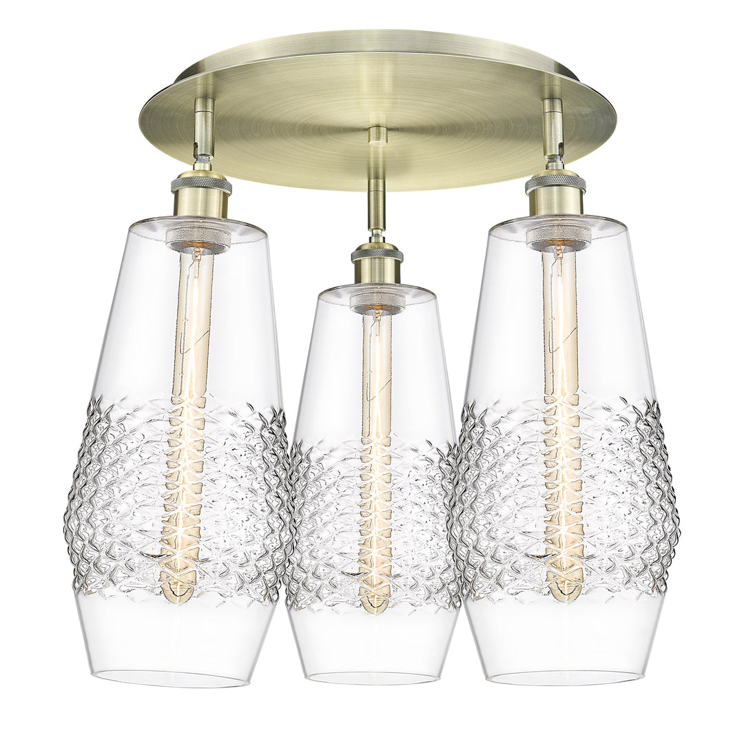 Innovations Downtown Urban 516-3C-AB-G682-7 Ceiling Light - Antique Brass