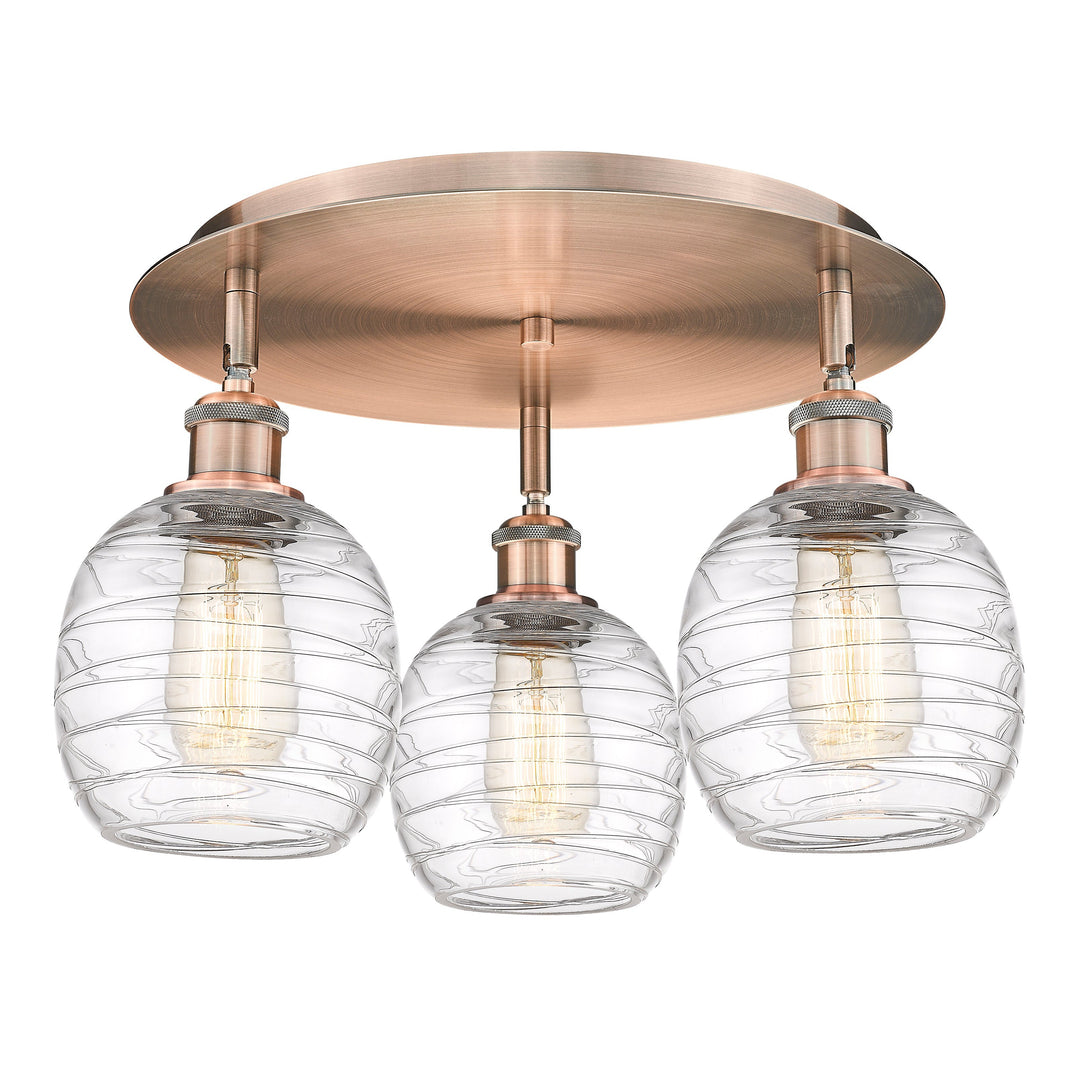 Innovations Downtown Urban 516-3C-AC-G1013 Ceiling Light - Antique Copper