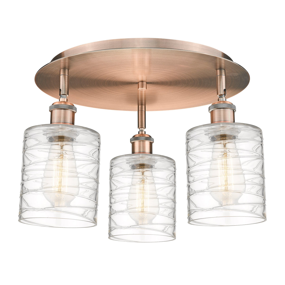 Innovations Downtown Urban 516-3C-AC-G1113 Ceiling Light - Antique Copper