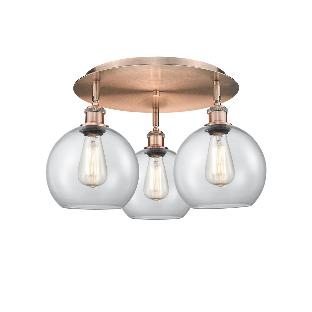 Innovations Downtown Urban 516-3C-AC-G122-8 Ceiling Light - Antique Copper