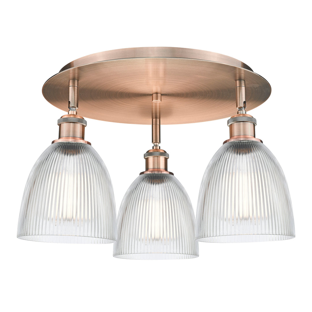 Innovations Downtown Urban 516-3C-AC-G382 Ceiling Light - Antique Copper