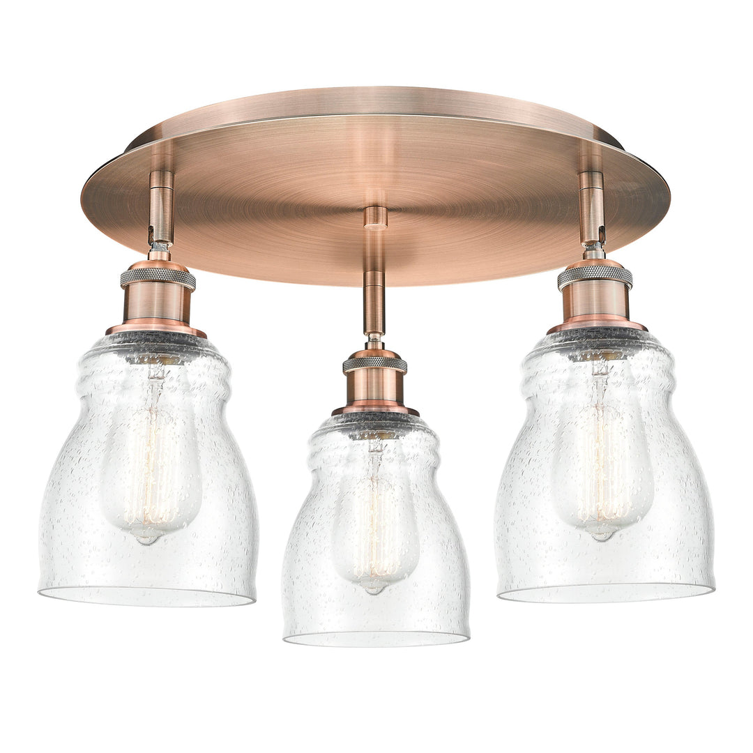 Innovations Downtown Urban 516-3C-AC-G394 Ceiling Light - Antique Copper