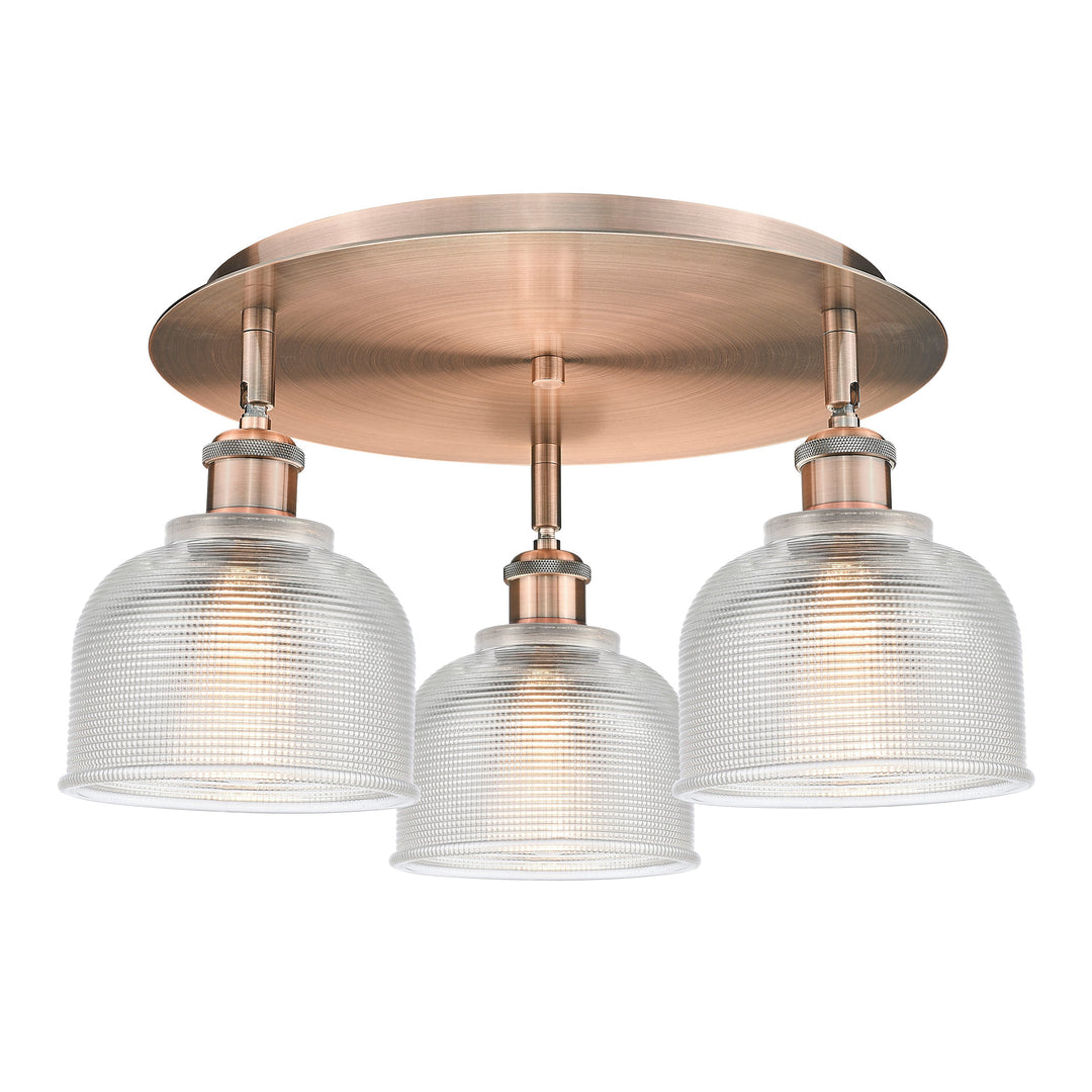 Innovations Downtown Urban 516-3C-AC-G412 Ceiling Light - Antique Copper