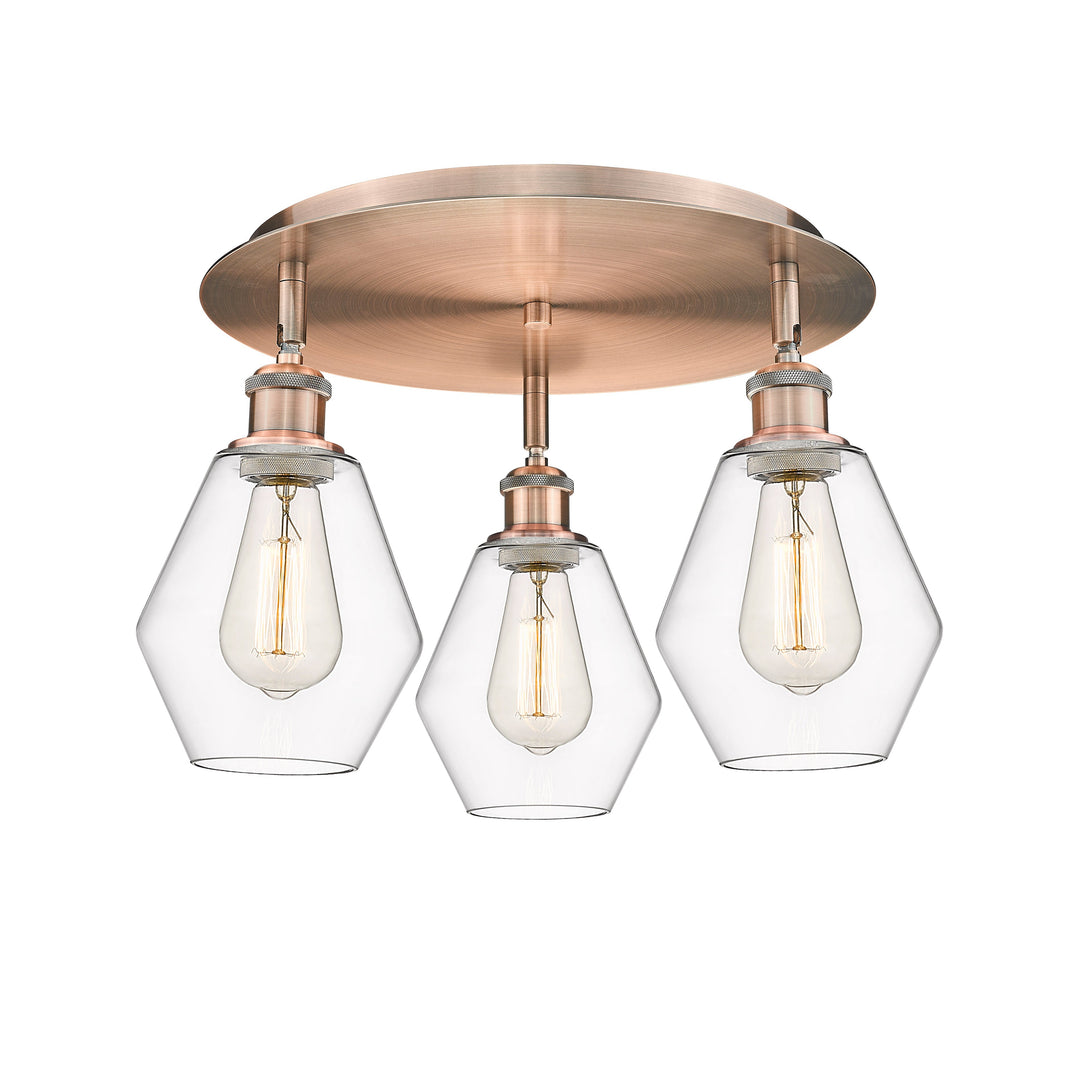 Innovations Downtown Urban 516-3C-AC-G652-6 Ceiling Light - Antique Copper
