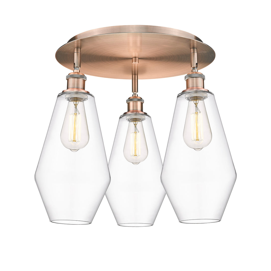 Innovations Downtown Urban 516-3C-AC-G652-7 Ceiling Light - Antique Copper