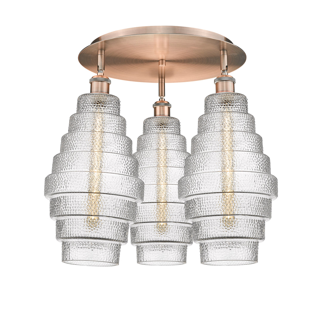 Innovations Downtown Urban 516-3C-AC-G672-8 Ceiling Light - Antique Copper