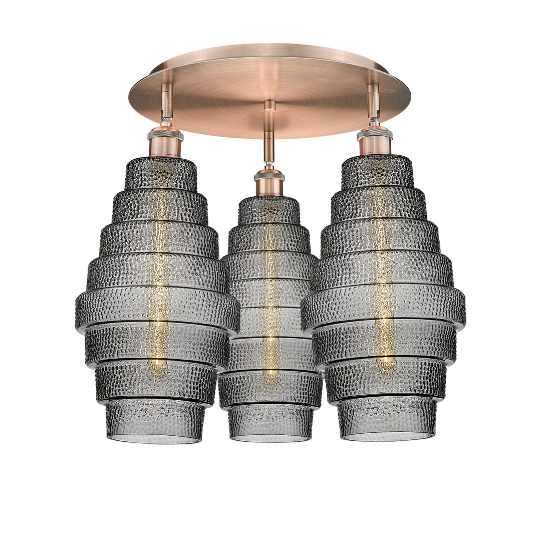 Innovations Downtown Urban 516-3C-AC-G673-8 Ceiling Light - Antique Copper
