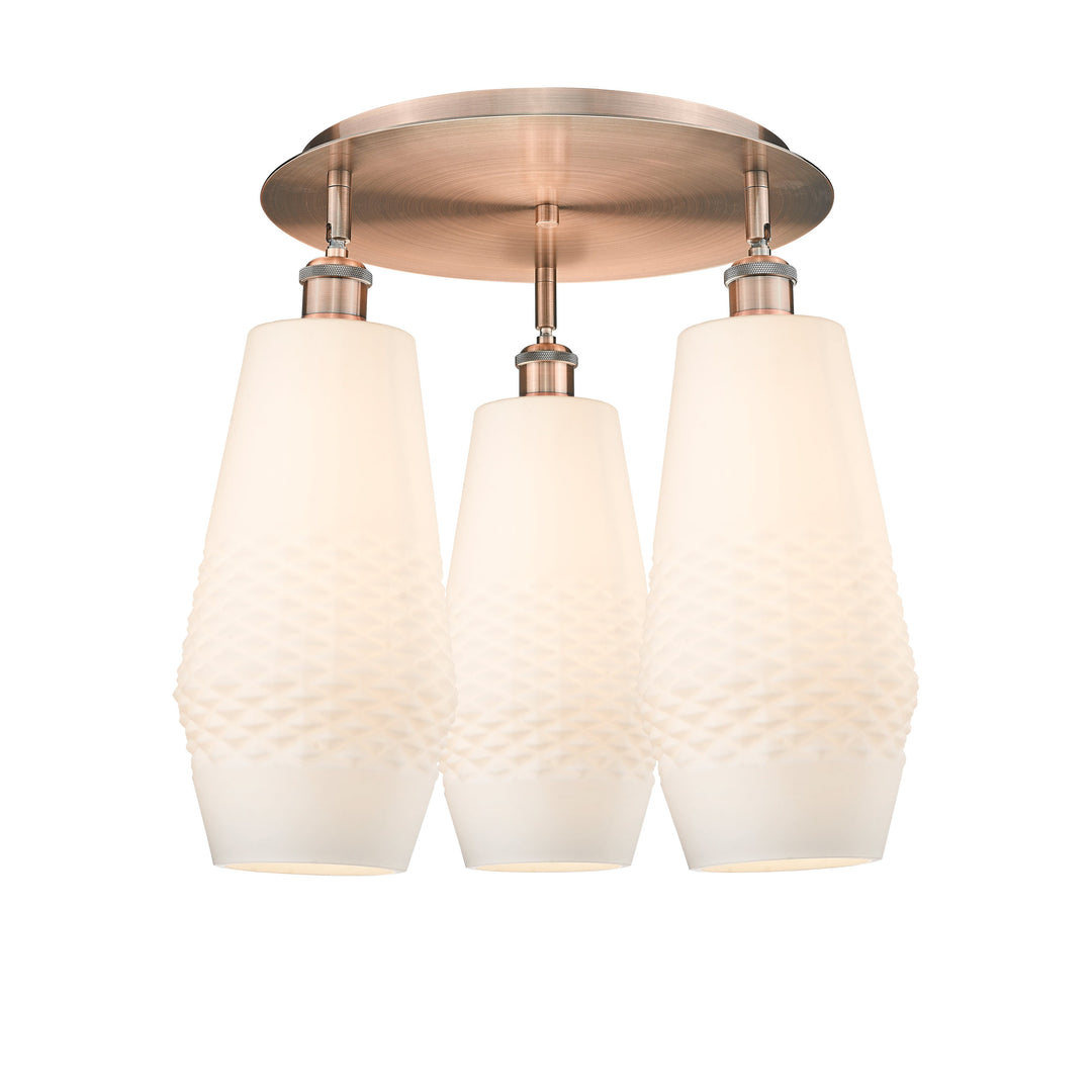 Innovations Downtown Urban 516-3C-AC-G681-7 Ceiling Light - Antique Copper