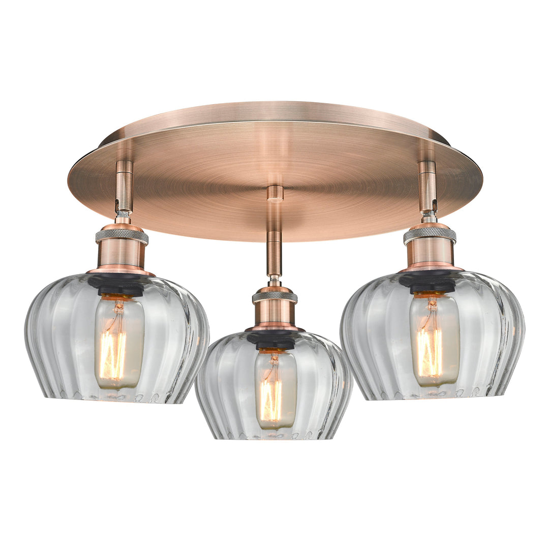 Innovations Downtown Urban 516-3C-AC-G92 Ceiling Light - Antique Copper