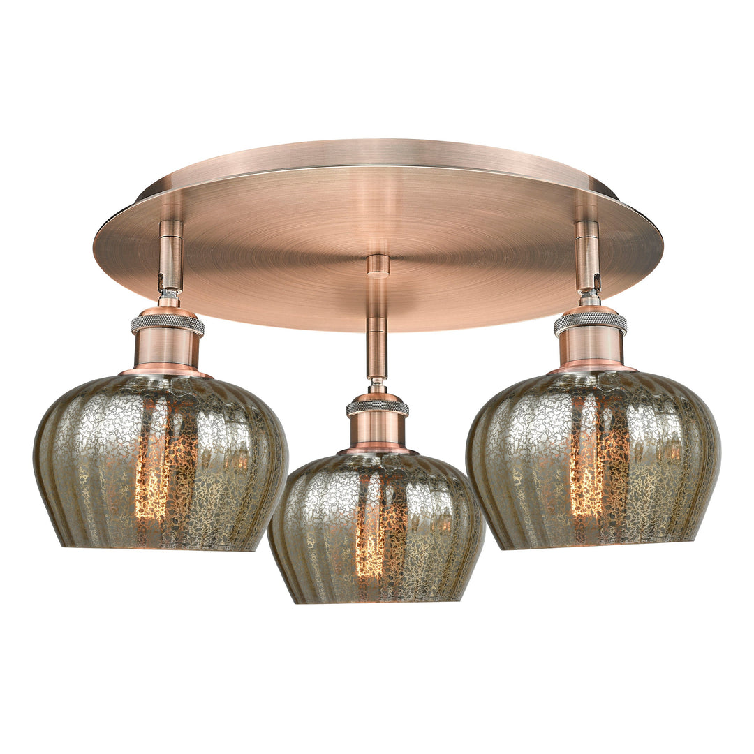 Innovations Downtown Urban 516-3C-AC-G96 Ceiling Light - Antique Copper
