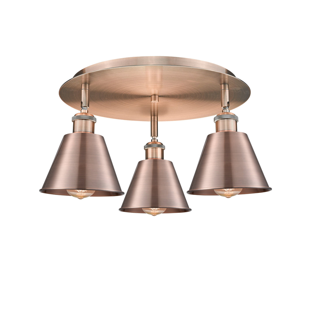 Innovations Downtown Urban 516-3C-AC-M8-AC Ceiling Light - Antique Copper