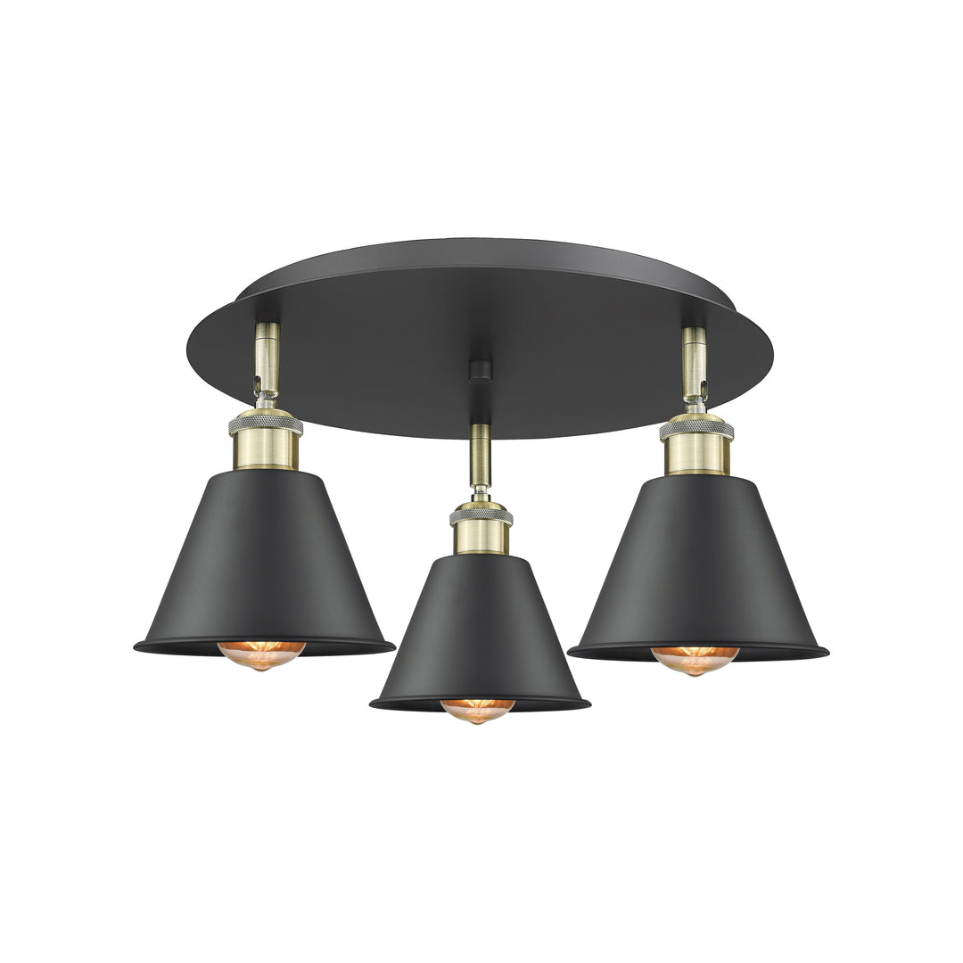 Innovations Downtown Urban 516-3C-BAB-M8-BK Ceiling Light - Black Antique Brass