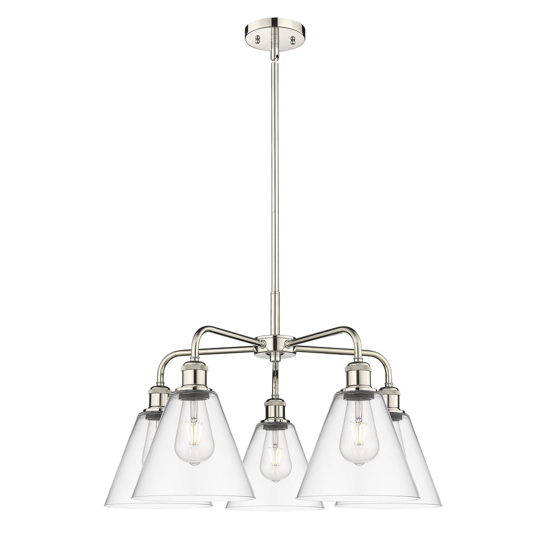 Innovations Downtown Urban 516-5CR-PN-GBC-82 Chandelier Light - Polished Nickel