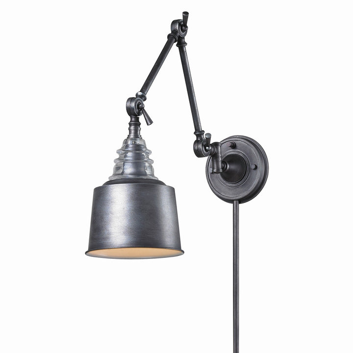 Elk Lighting 66825-1  Insulator Glass Lamp Weathered Zinc