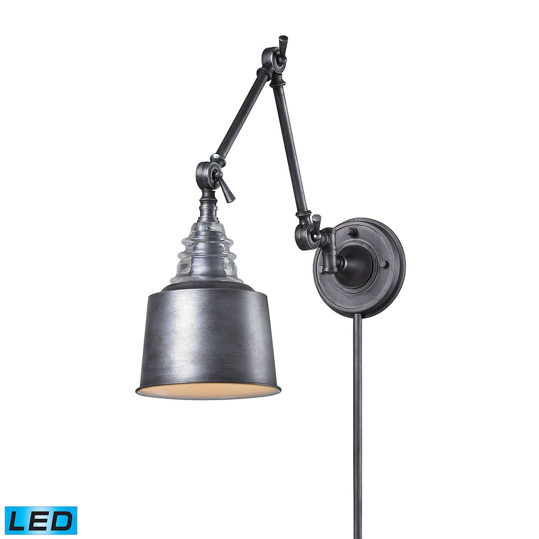 Elk Lighting 66825-1-LED  Insulator Glass Lamp Weathered Zinc
