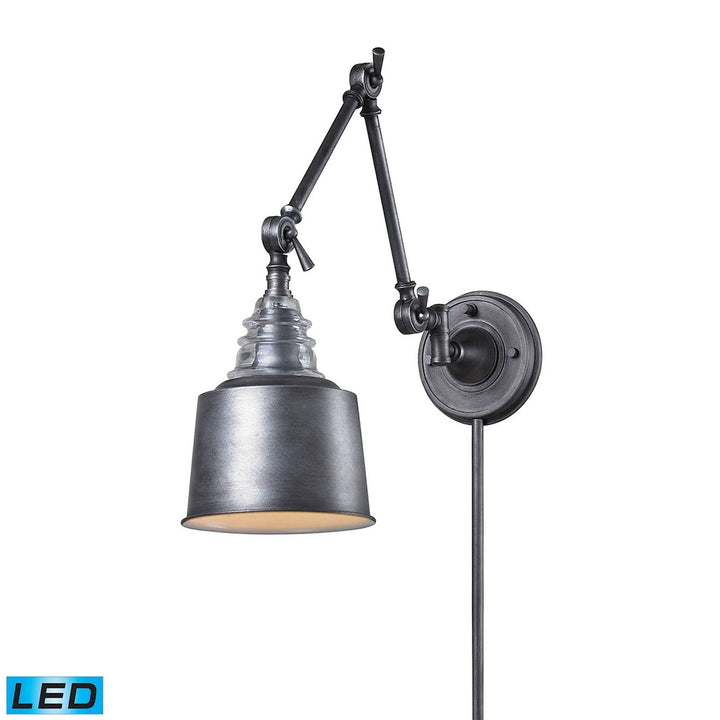Elk Lighting 66825-1-LED  Insulator Glass Lamp Weathered Zinc